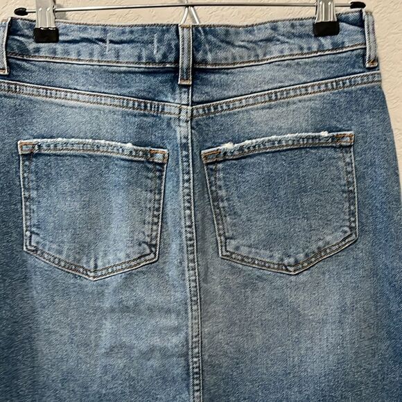 ANTHROPOLOGIE Pilcro and the Letterpress Denim Pencil Midi Skirt, Size 2 - Picture 6 of 8